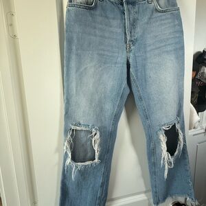 Free people Distressed Blue Jeans